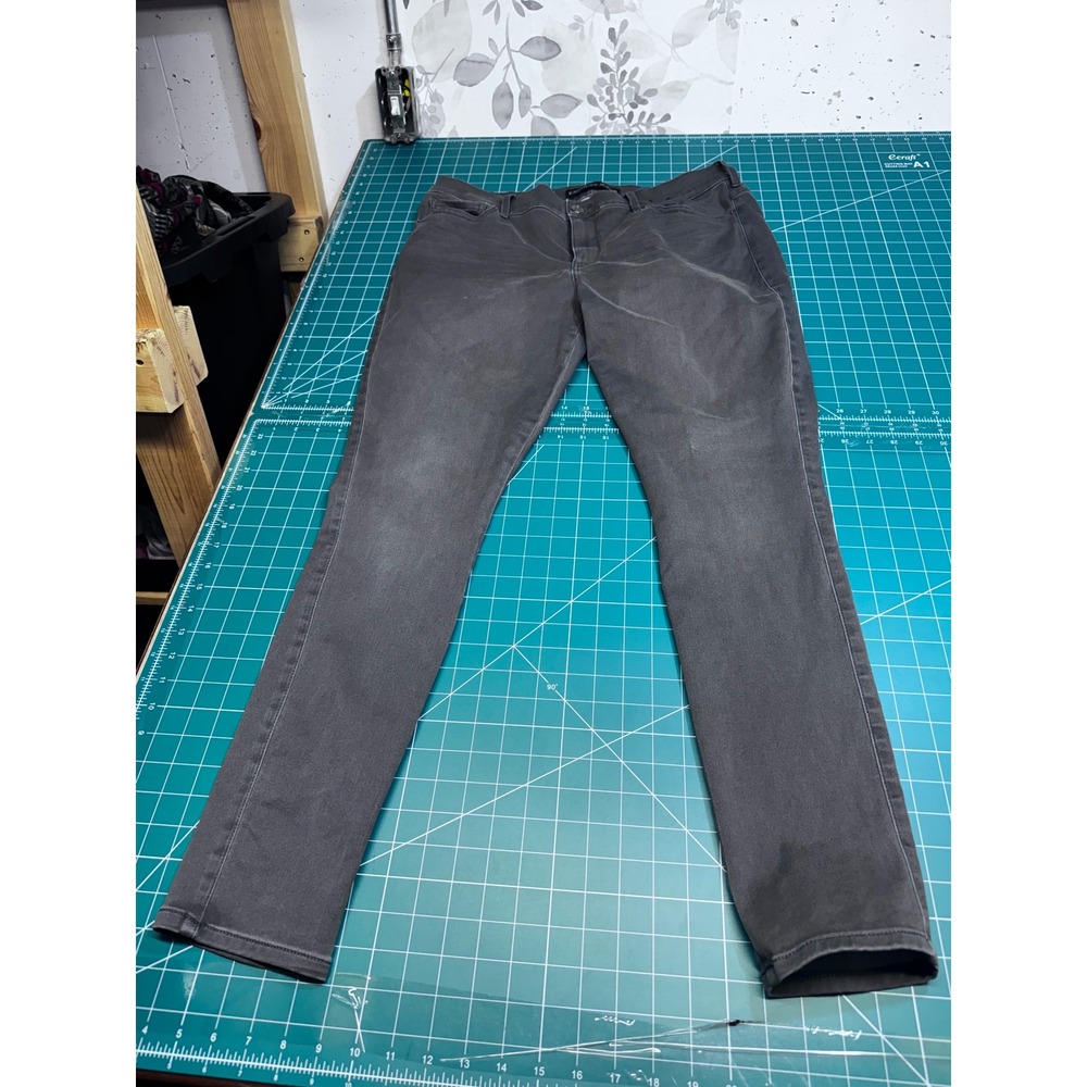 Express Jeans Womens 14R Gray Extreme Stretch Legging Mid Rise Denim Pants